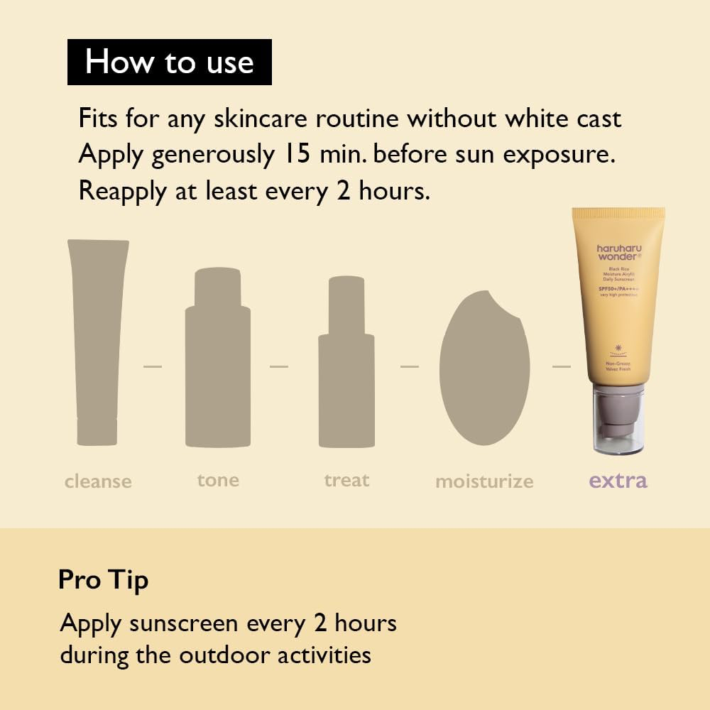 Haruharu Wonder Black Rice Moisture Airyfit Daily Sunscreen PA++++ SPF50+ 50ml