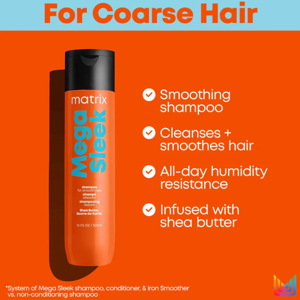 Matrix Mega Sleek Smoothing Shampoo & Conditioner Twin 2 x 300ml