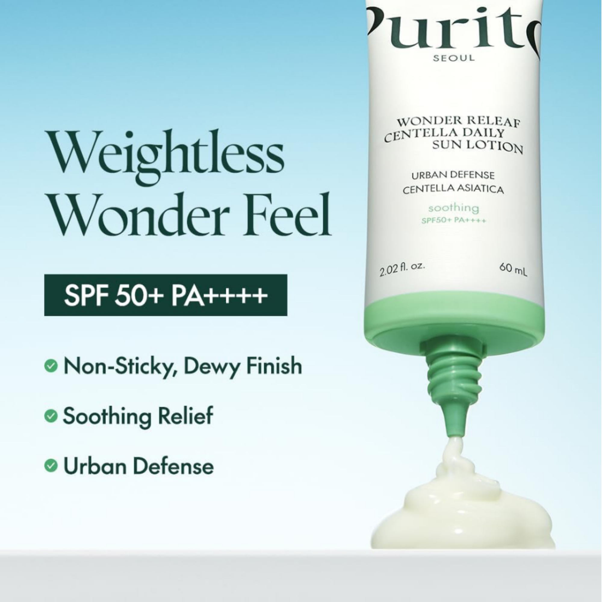 Purito Wonder Releaf Centella Daily Sun Lotion PA++++ SPF50+ 60ml
