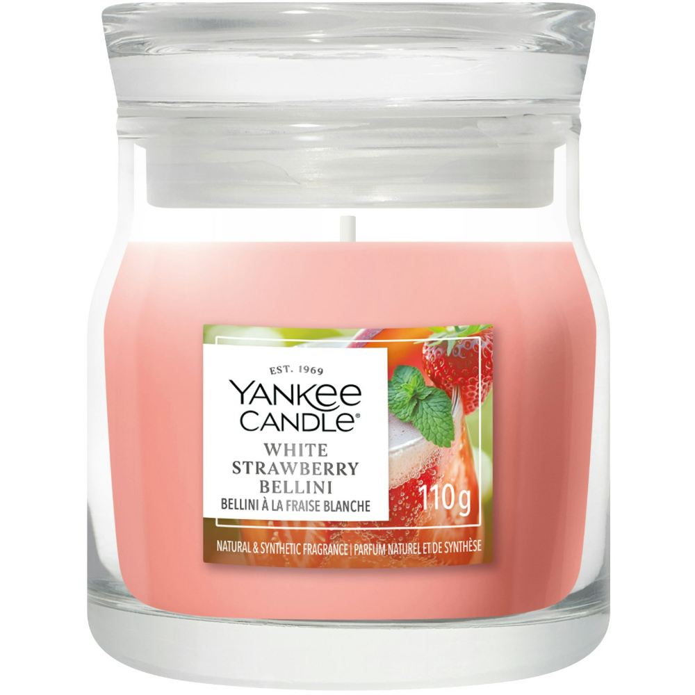 Yankee Candle White Strawberry Bellini Small Signature Jar Candle