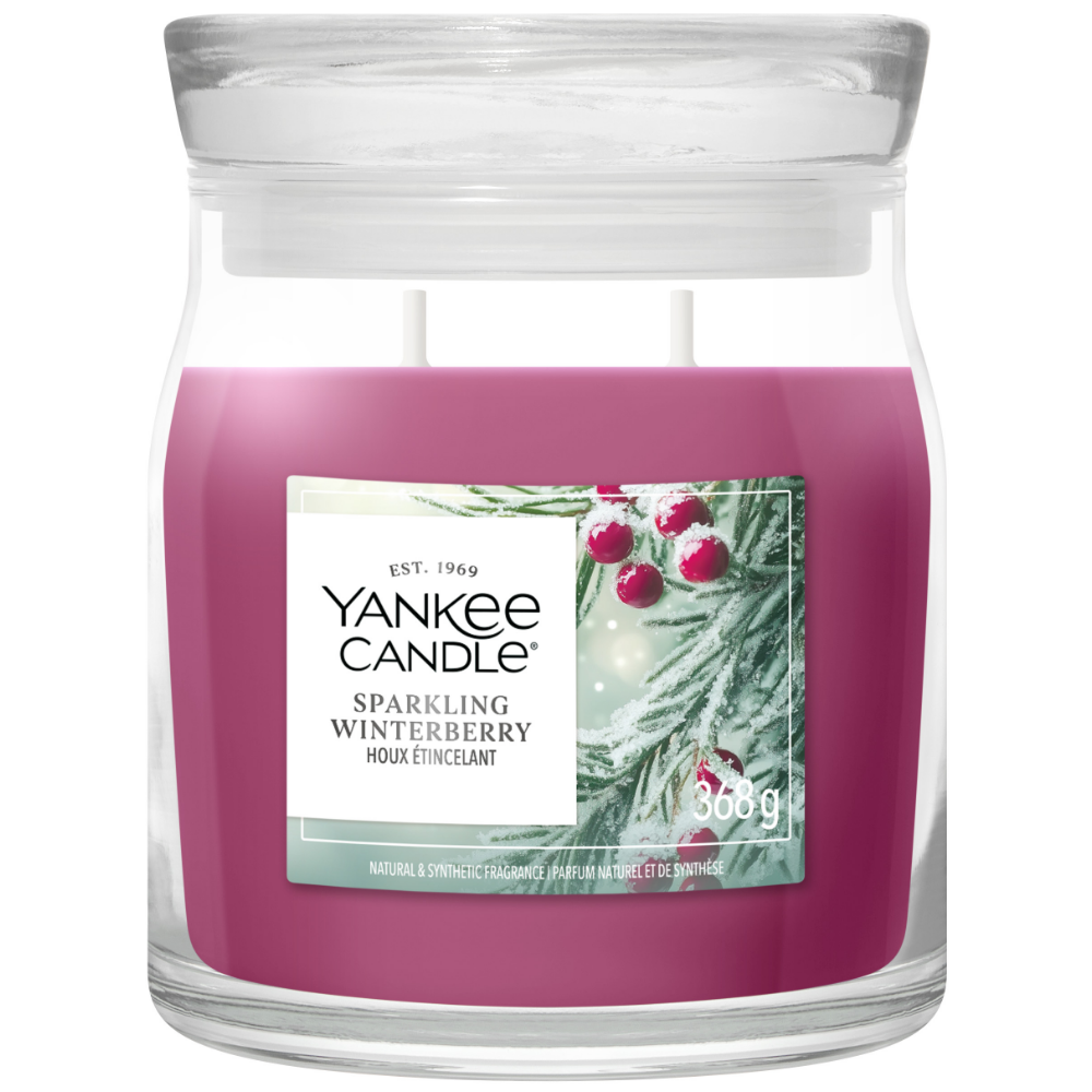 Yankee Candle Sparkling Winterberry Medium Signature Jar Candle