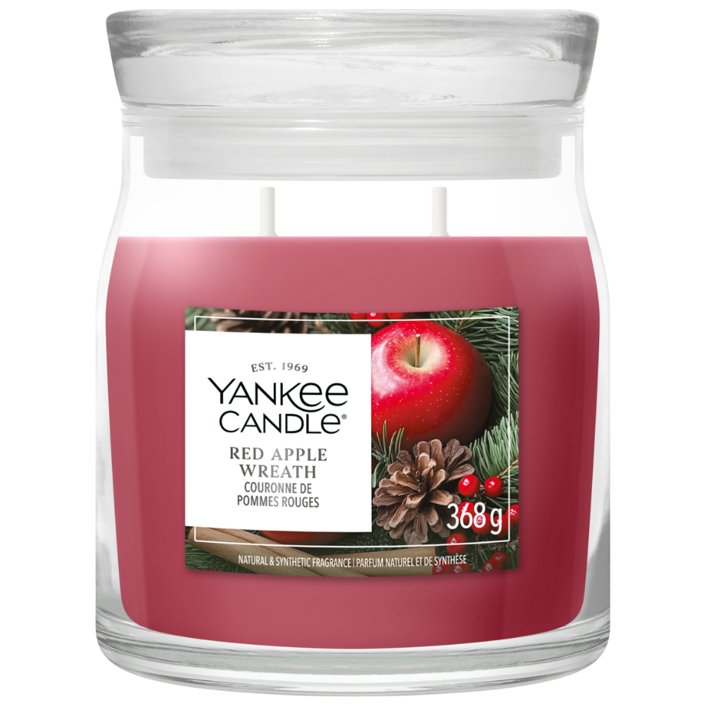 Yankee Candle Red Apple Wreath Medium Signature Jar Candle