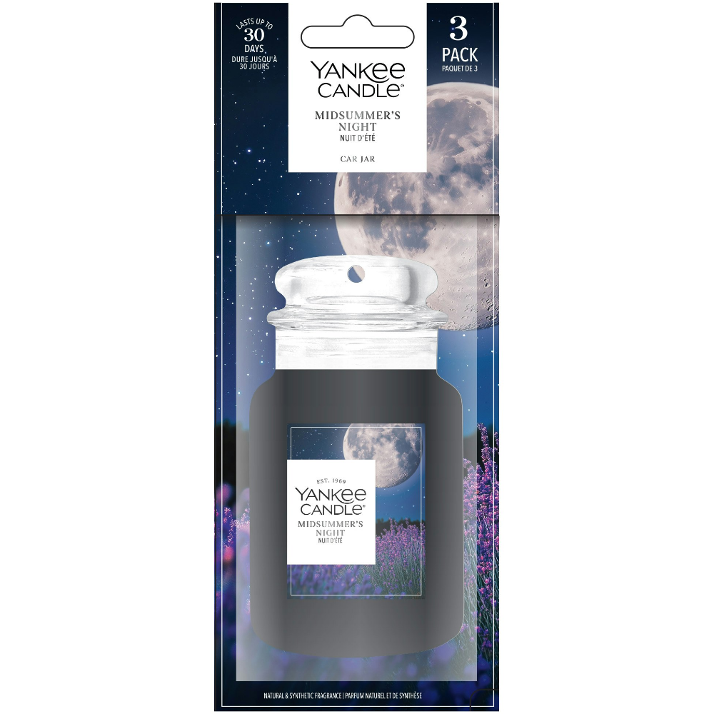 Yankee Candle Midsummer's Night Paper Car Jar Air Freshener Pack of 3