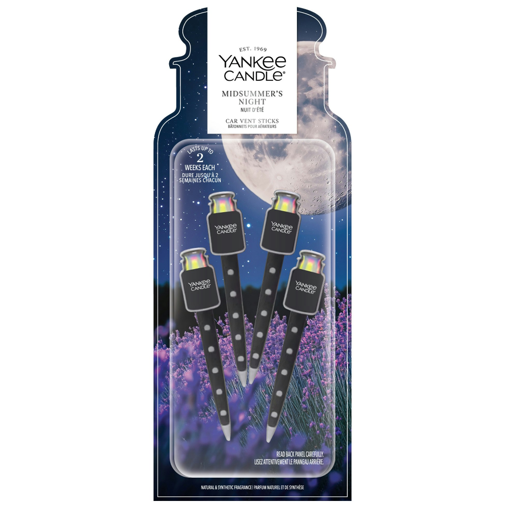 Yankee Candle Midsummer's Night Car Vent Stick Air Freshener Pack of 4