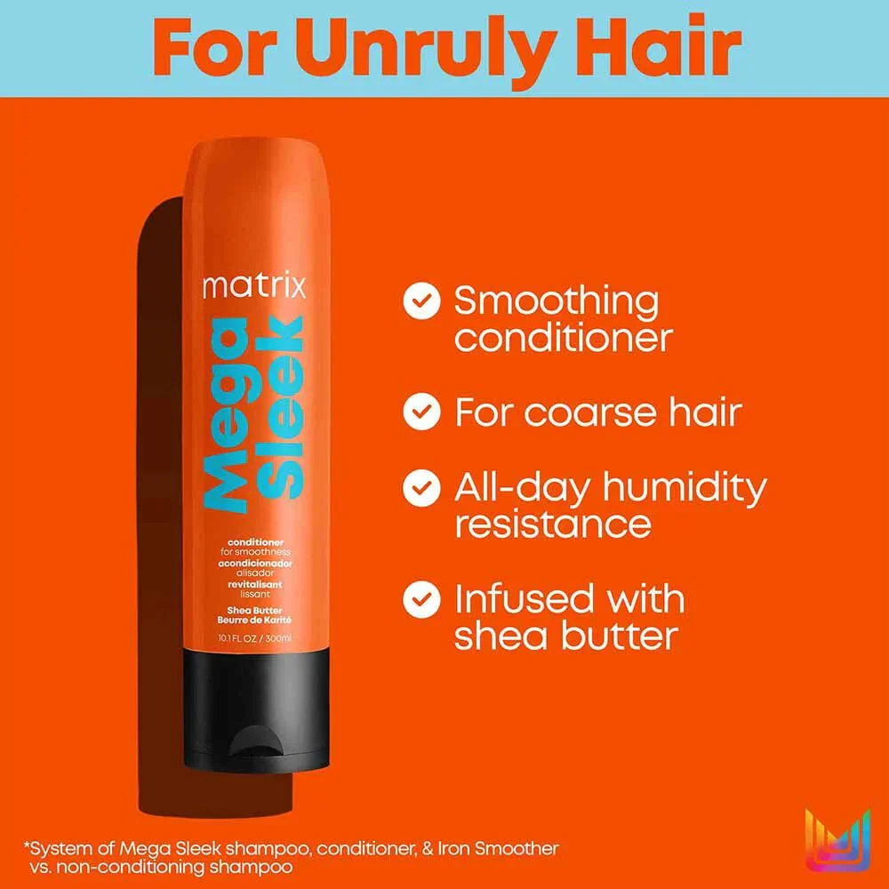 Matrix Mega Sleek Smoothing Shampoo & Conditioner Twin 2 x 300ml