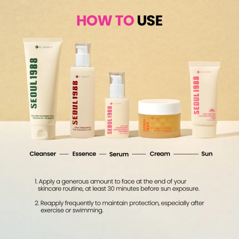 K-Secret Seoul 1988 Sun: Collagen Complex 7 + Plum PA++++ SPF50 50g