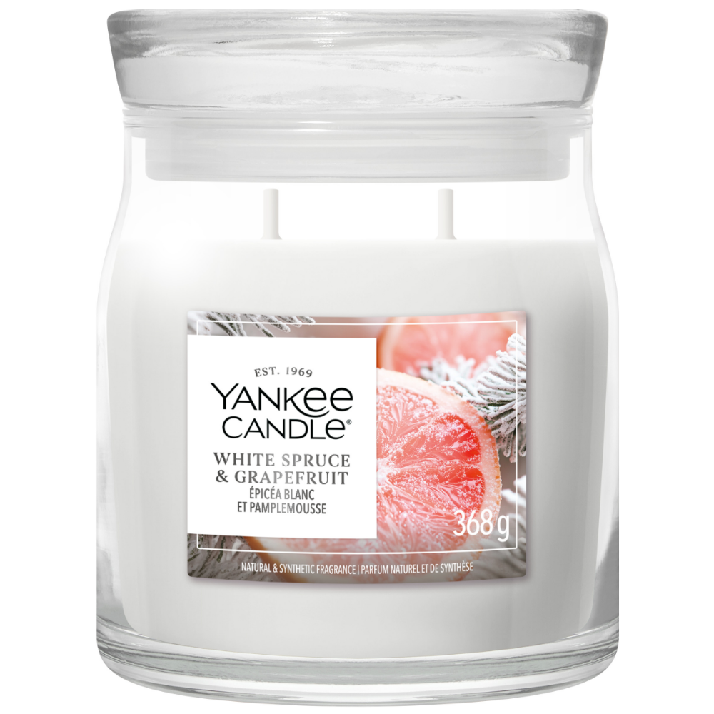 Yankee Candle White Spruce & Grapefruit Medium Signature Jar Candle
