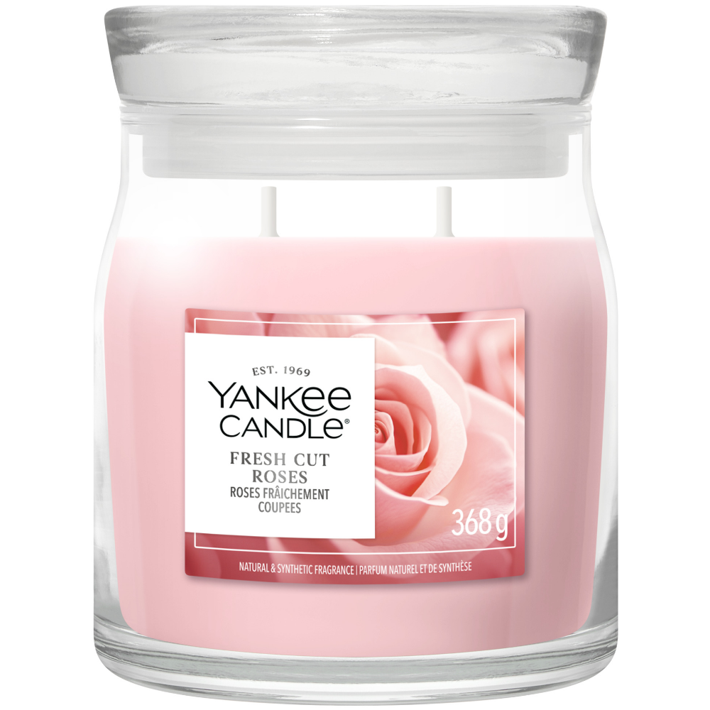 Yankee Candle Fresh Cut Roses Medium Signature Jar Candle