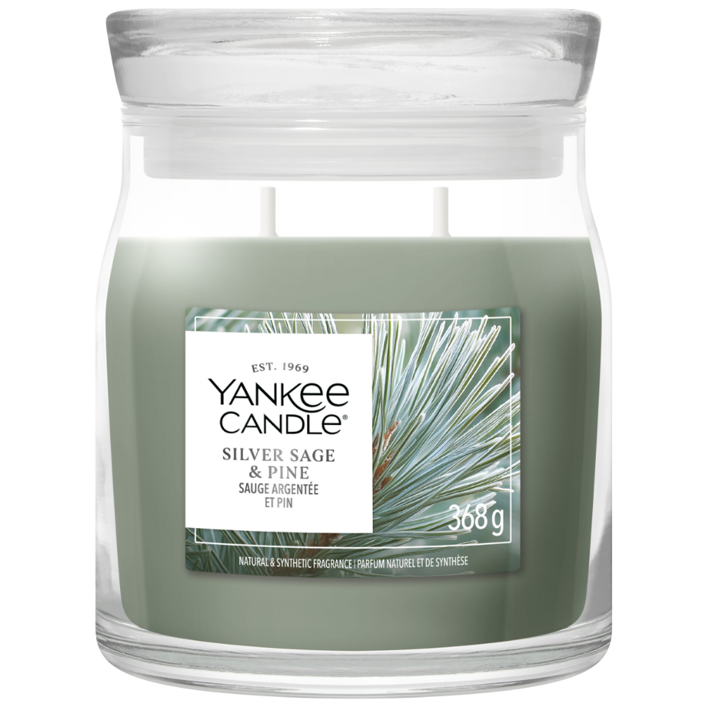 Yankee Candle Silver Sage & Pine Medium Signature Jar Candle