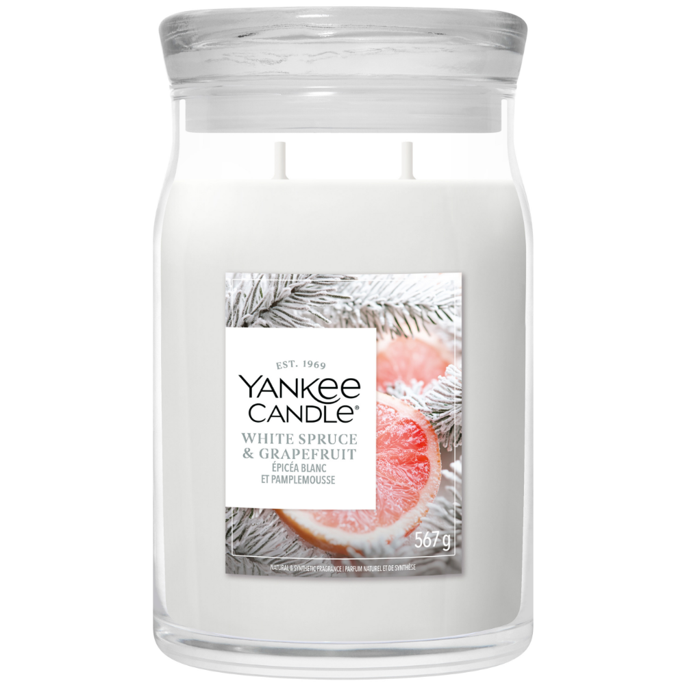 Yankee Candle White Spruce & Grapefruit Large Signature Jar Candle