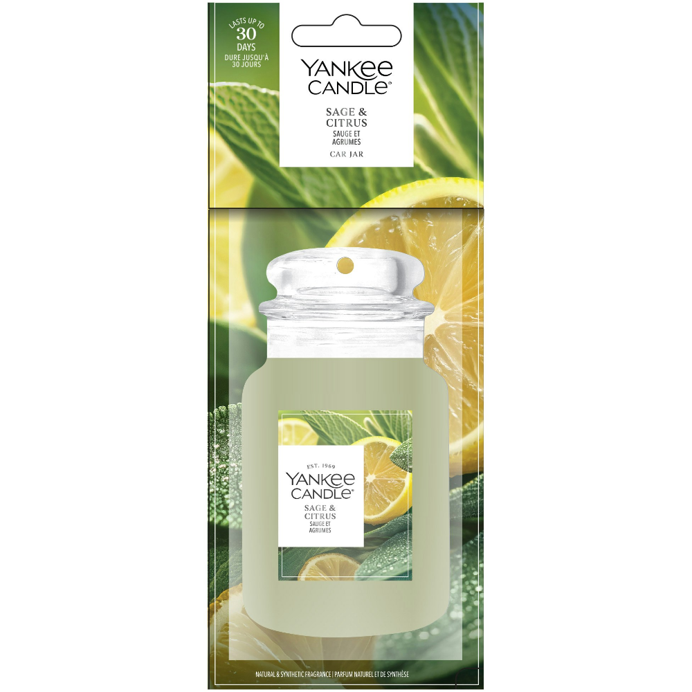 Yankee Candle Sage & Citrus Paper Car Jar Air Freshener