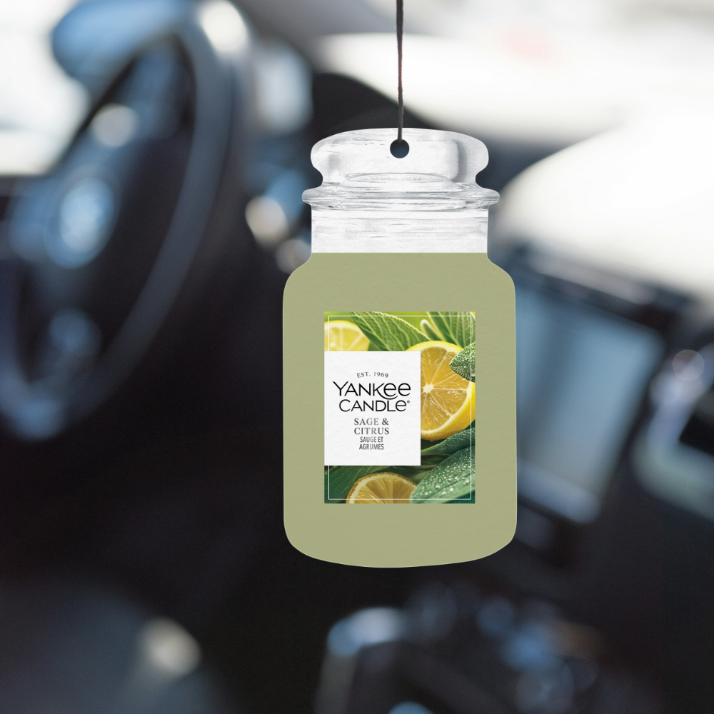 Yankee Candle Sage & Citrus Paper Car Jar Air Freshener